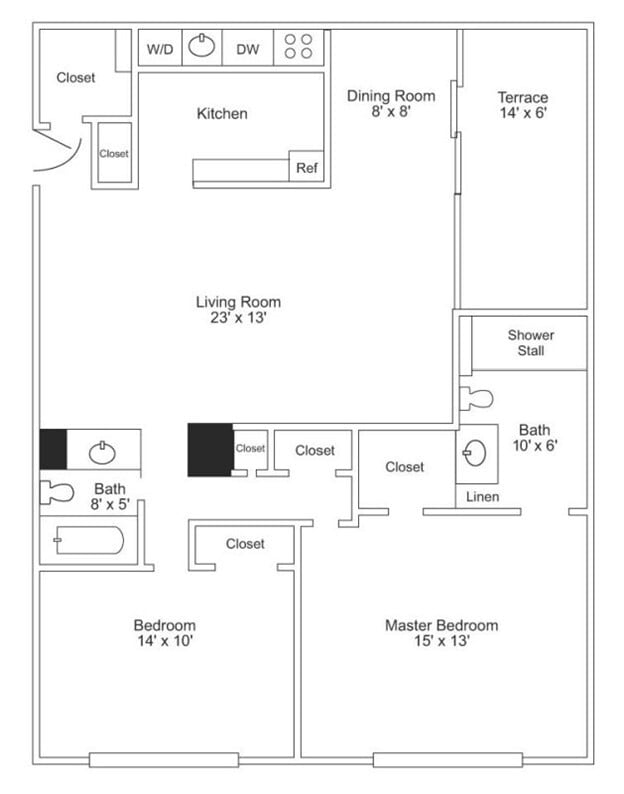 Floor Plan - Two Bedroom Executive Terrace