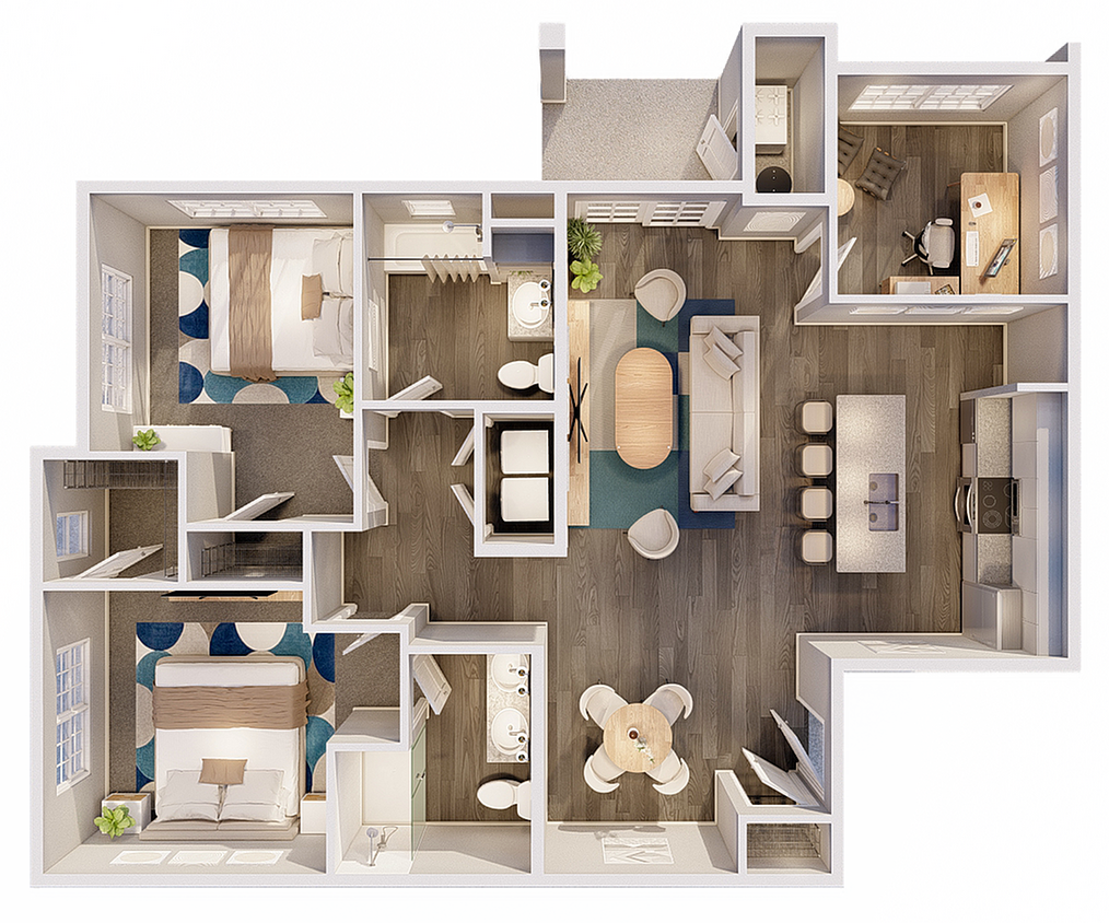 Maplewood 2 Bedroom 2 Bath With Den - 2 Bedroom 2 Bathroom w/ Den