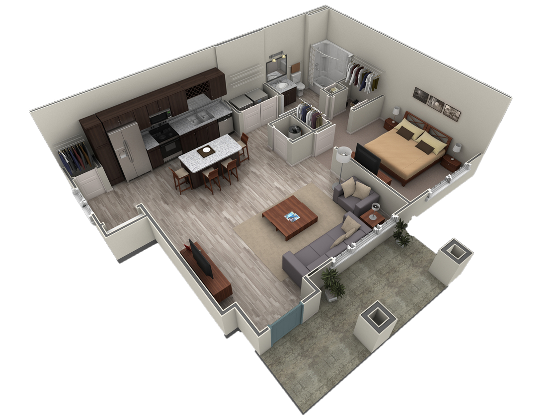 Floor Plan - 1 BR Grand Courtyard