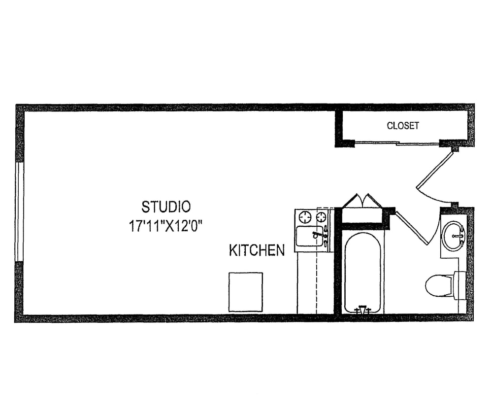 Floor Plan - Studio A One Bath 326