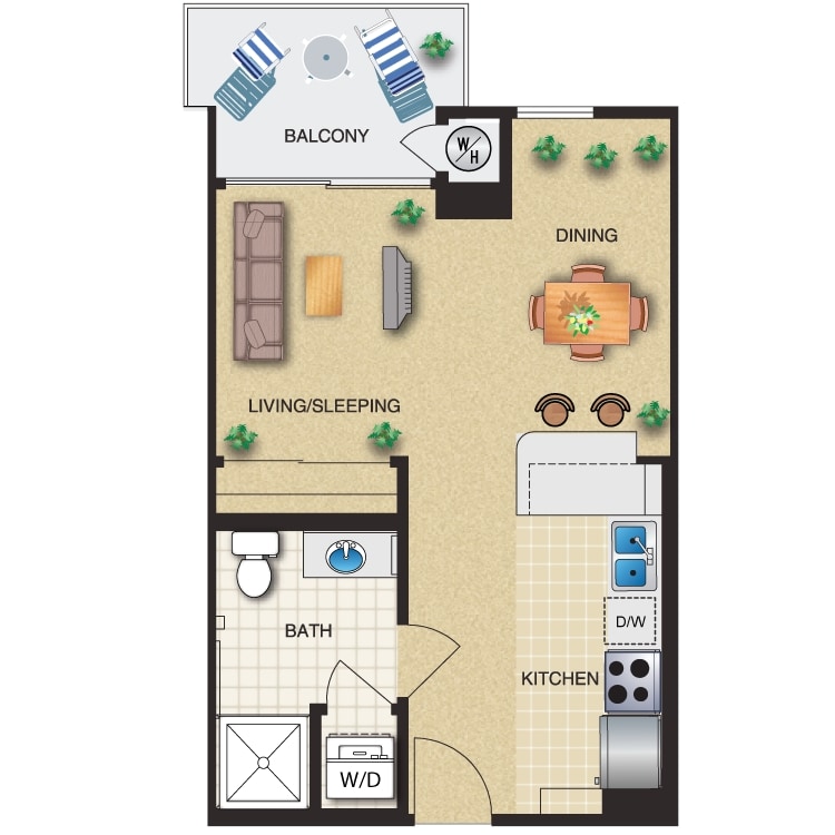 Studio479sqft.png - Studio 1 Bath 479 Sq. Ft.
