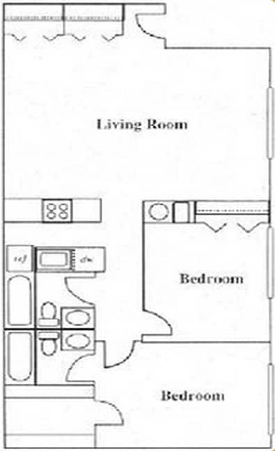 2BR/1BA - 2BD 2BA, sq ft 924