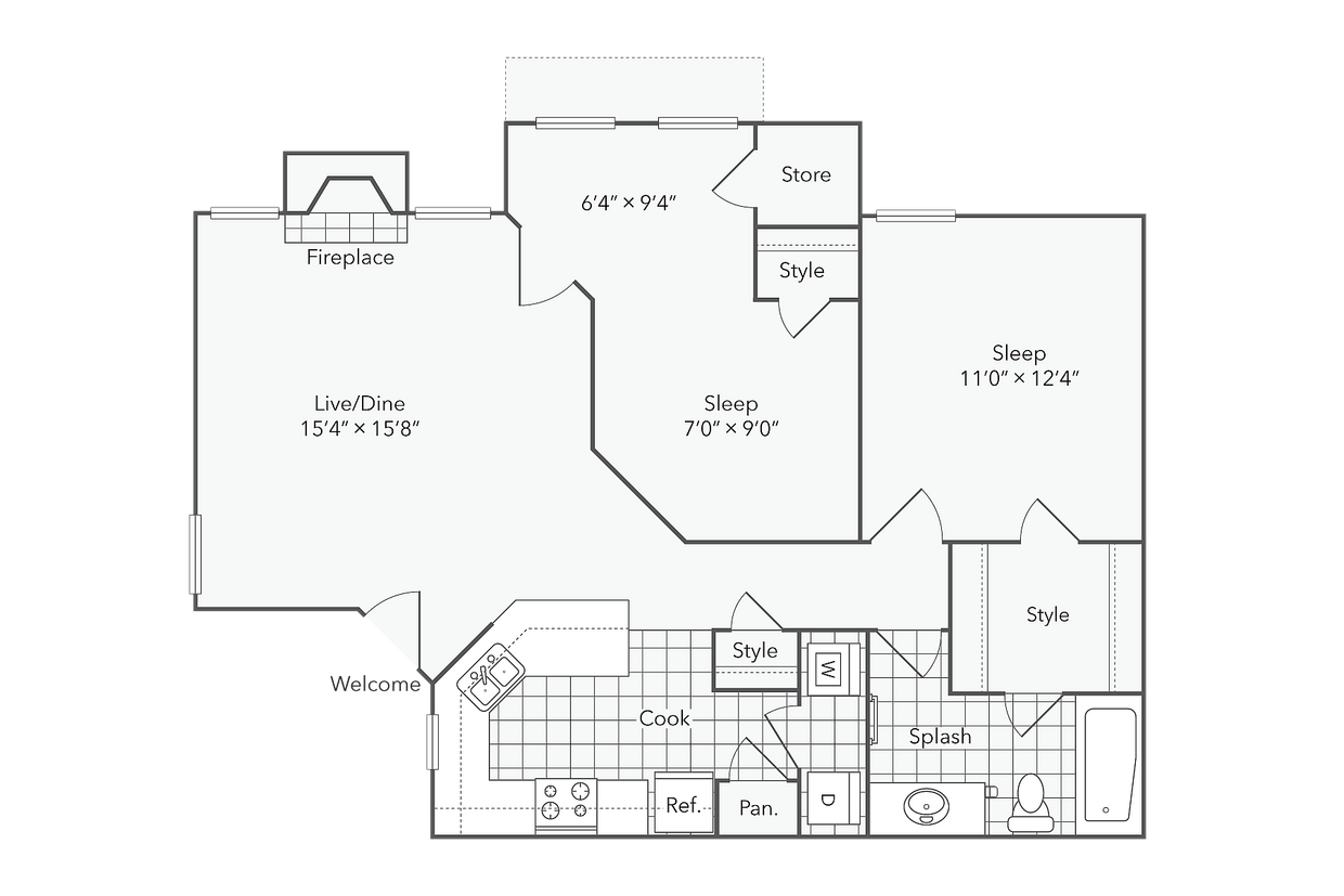 2 BR x 1BA with Washer/Dryer - 2 BR x 1BA with Washer/Dryer