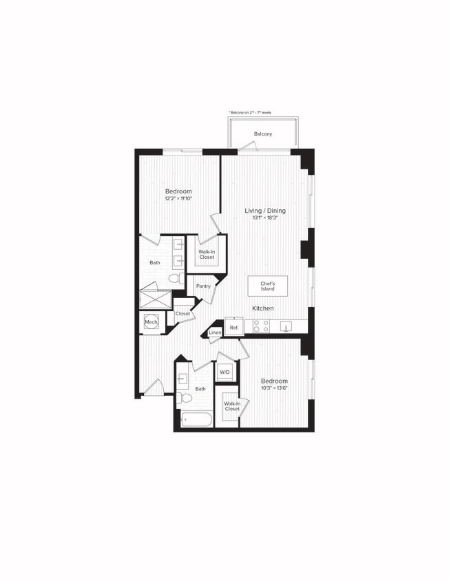 Floor Plan - C03 Two Bedroom Two Bath