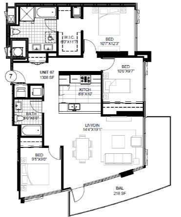 Floor Plan - SPIRE 3A