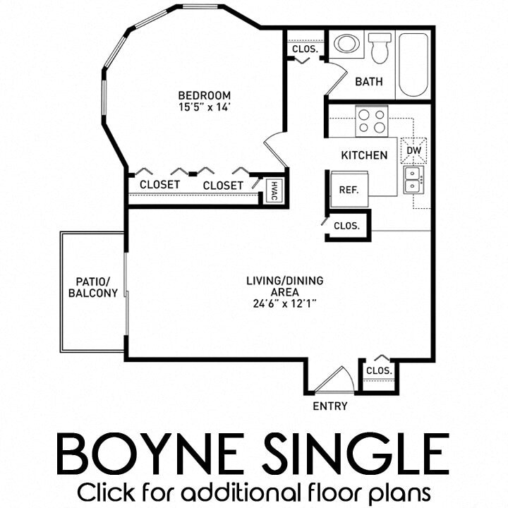 Floor Plan - 1 Bed 1 Bath