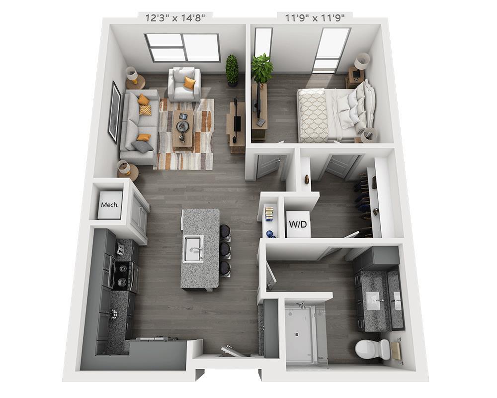 Floor Plan - One Bedroom A1M-II