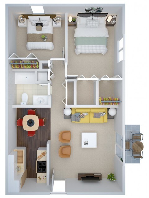 2 Bedroom - 2 Bedroom Balcony