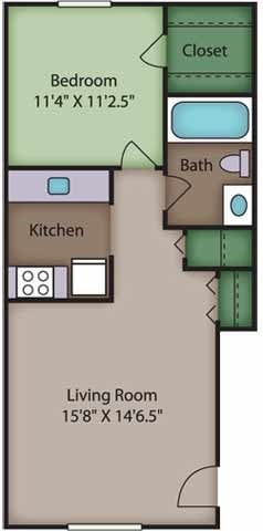 1BR/1BA - Pine