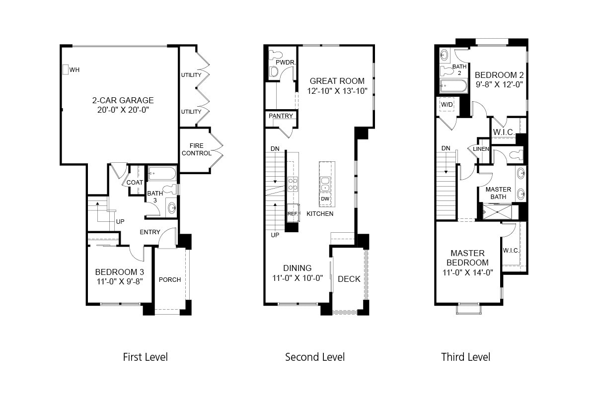 Floor Plan - 3 Bedroom Townhome Plan 3