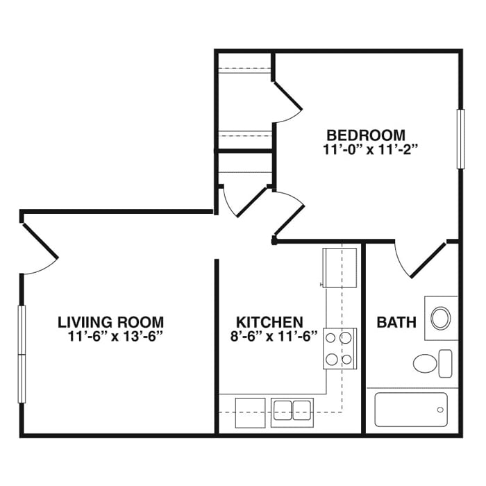 Colonial: 1B - Colonial: 1B - 1 Bedroom