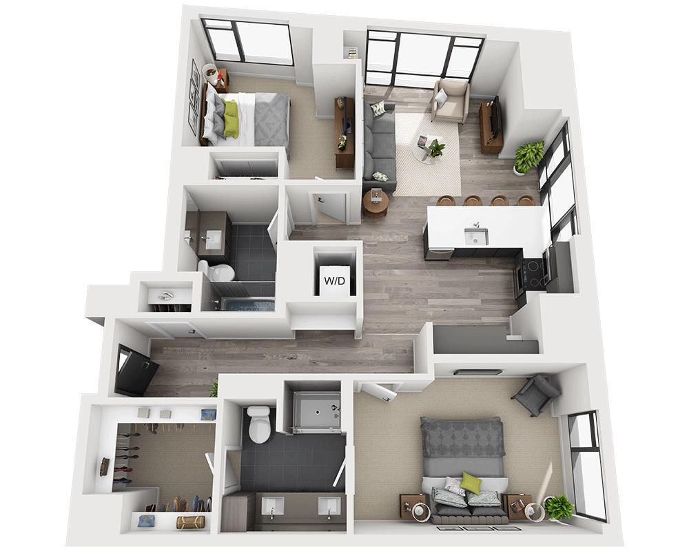 Floor Plan - Two Bedroom B2AC