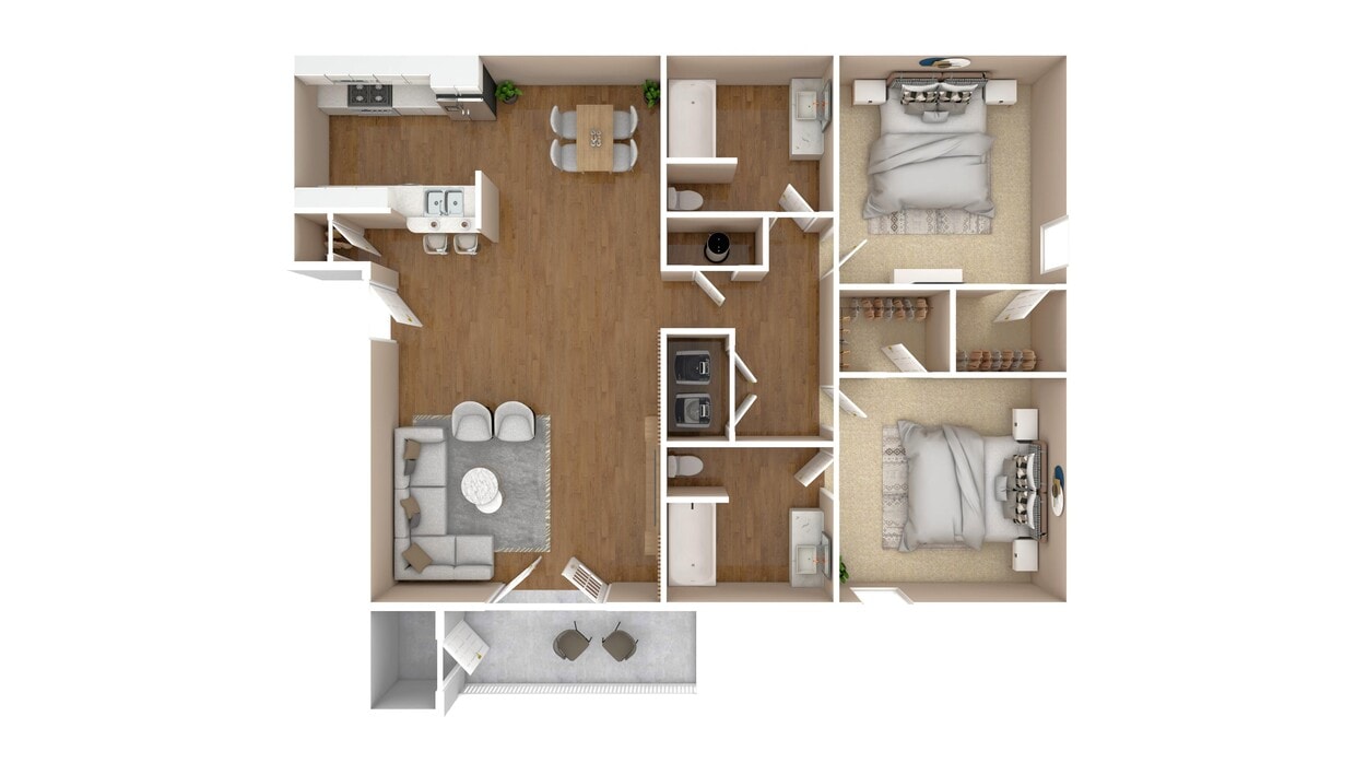 Floor Plan - Two Bedrooms