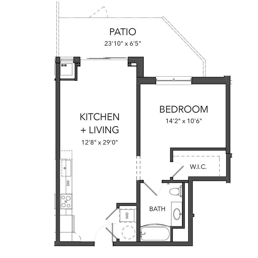 Floor Plan - The 1 Bedroom 9 (Orange)