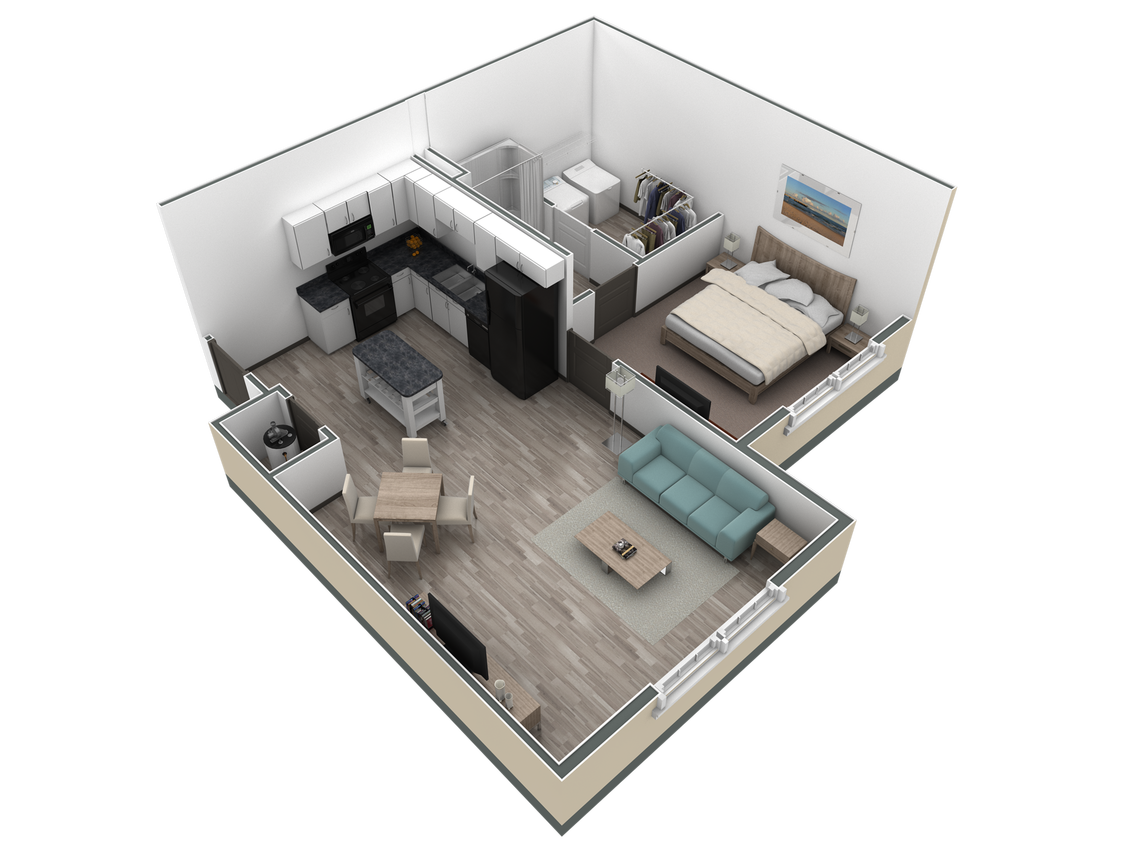 Floor Plan - 1 BR Retreat Overlook
