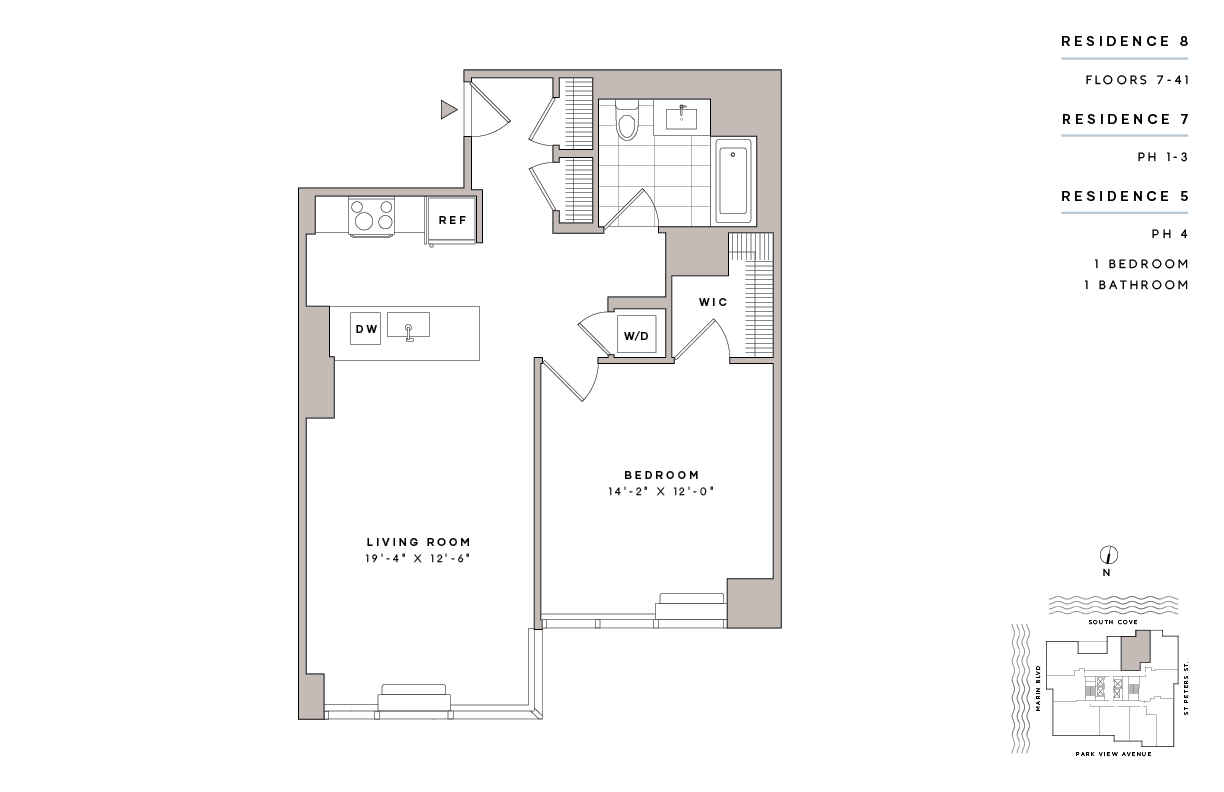 Floor Plan - 1 Bed 1 Bath-A15