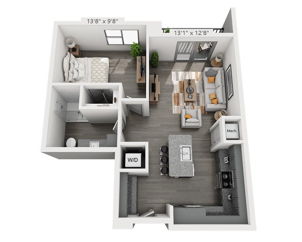 Floor Plan - One Bedroom A1L-II