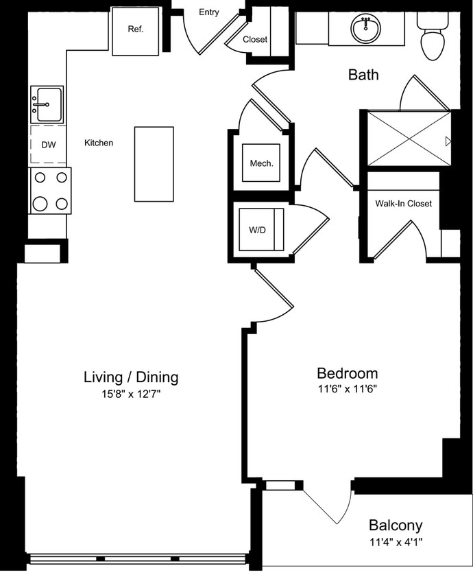 Floor Plan - A03 with Balcony