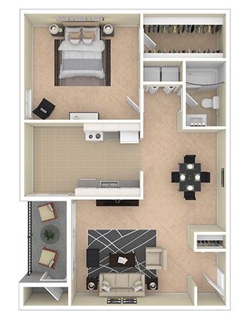 Floor Plan - 1 BEDROOM (1B)