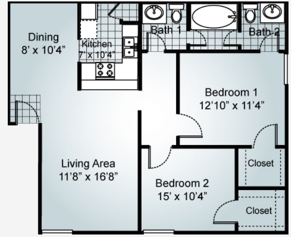 Woodway - 2 Bedroom 1.5 Bathrooms