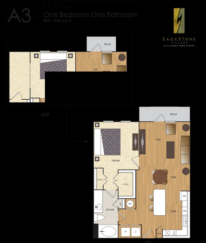 A3 - A3a 1 BR / 1 BA