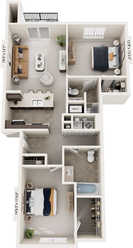 Floor Plan - Two Bedroom
