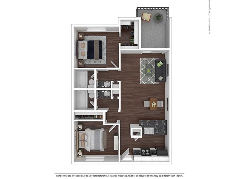 Floor Plan - 2 Bedroom 2 Bath B2-870
