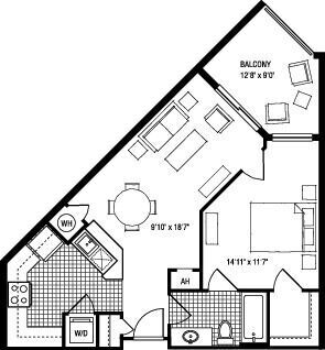 1BY floor plan The Clarendon - 1BY