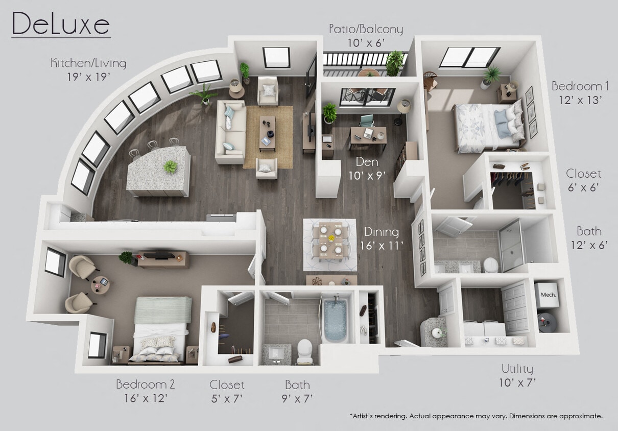 Floor Plan - The DeLuxe with Den