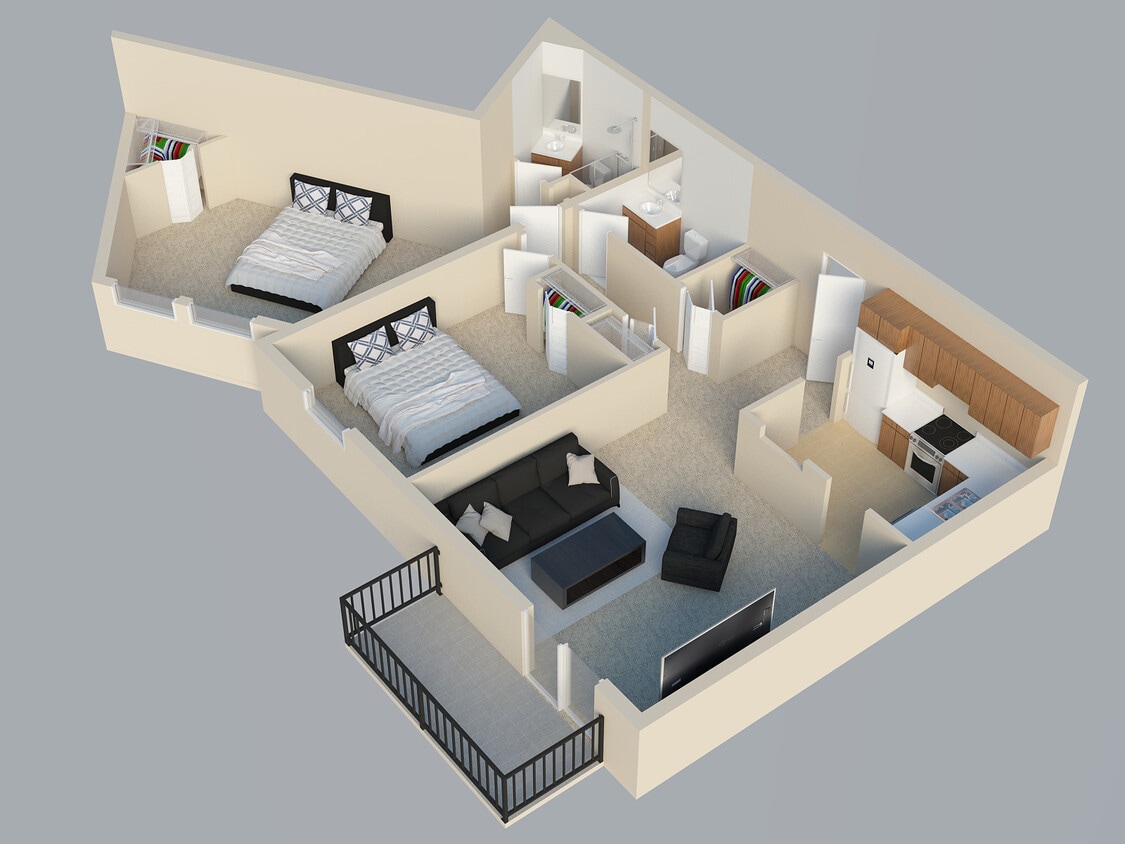 Floor Plan - 2BR/2.0BA