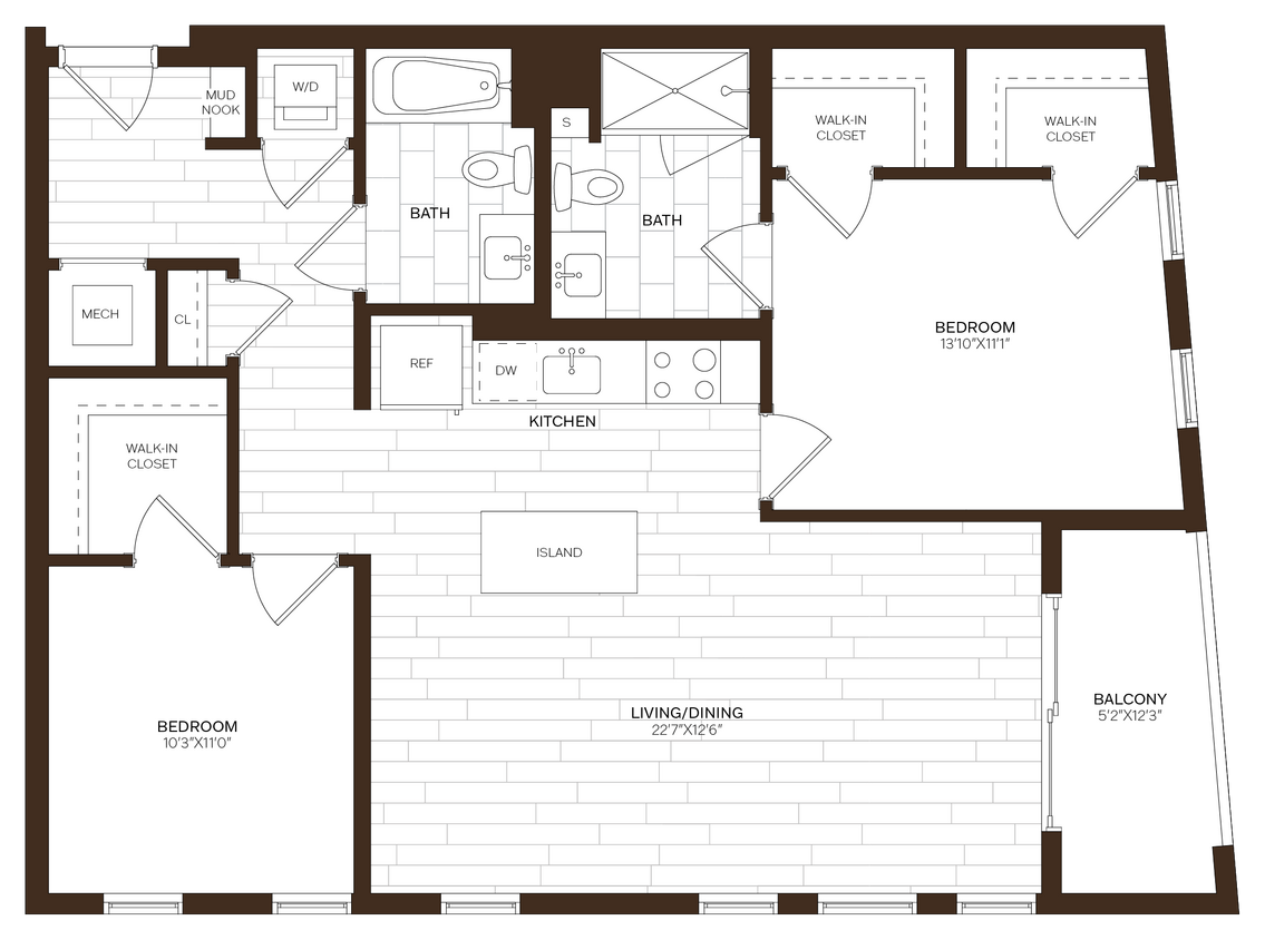 Floor Plan - 2 Bed/2 Bath-B15