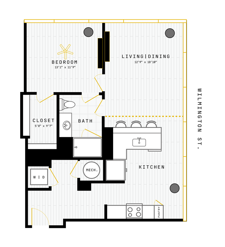 Floor Plan - 1 Bed/1 Bath-1BR-01
