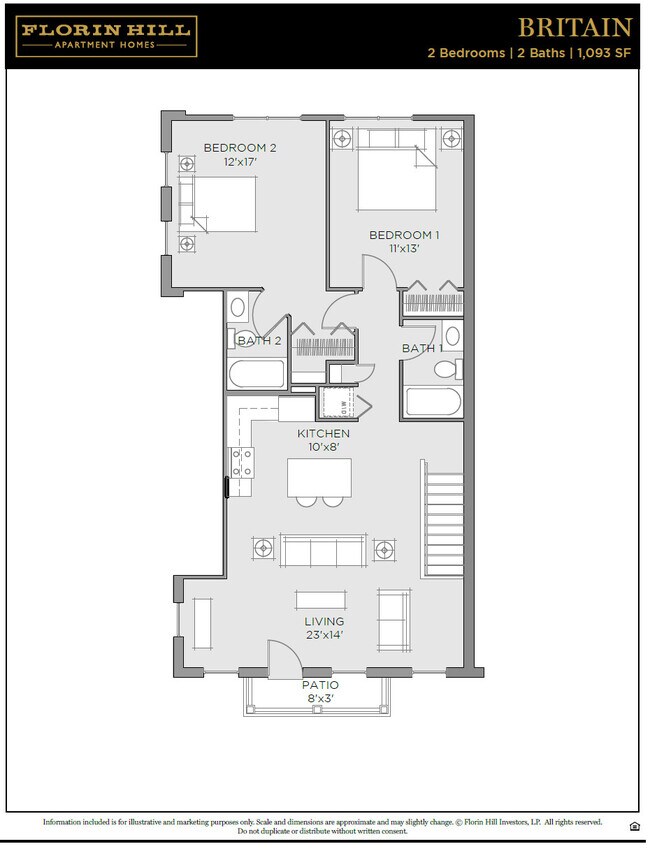 Britain Floor Plan - Florin Hill Apartment Homes