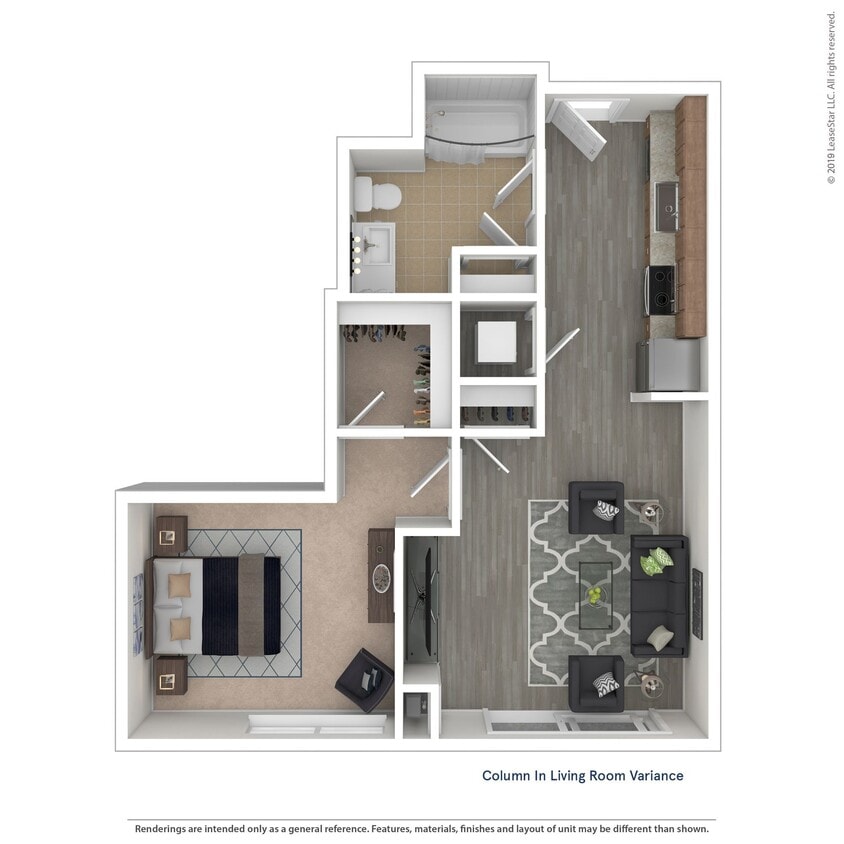 Floor Plan - A03.1 - 1 bed/1 bath