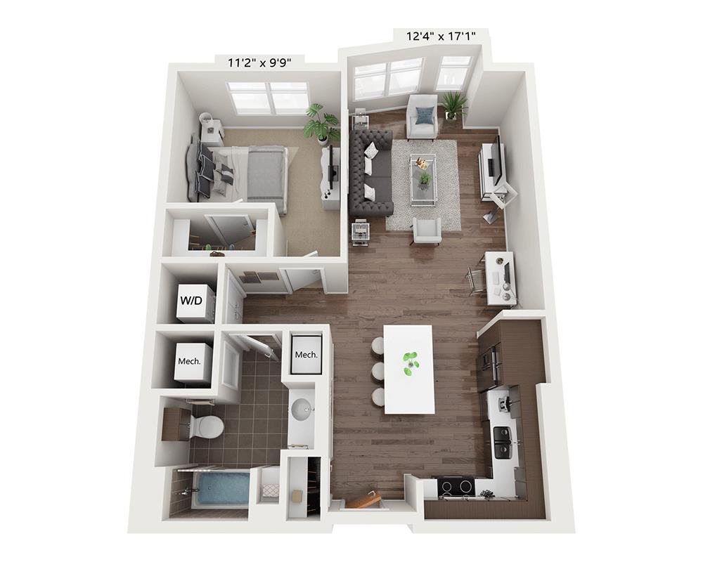 Floor Plan - One Bedroom A1D
