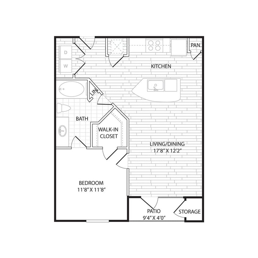 Floor Plan - A3HC - One Bedroom