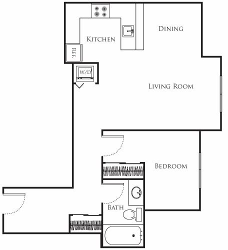 Floor Plan - Micro One Bed - D2 327-727