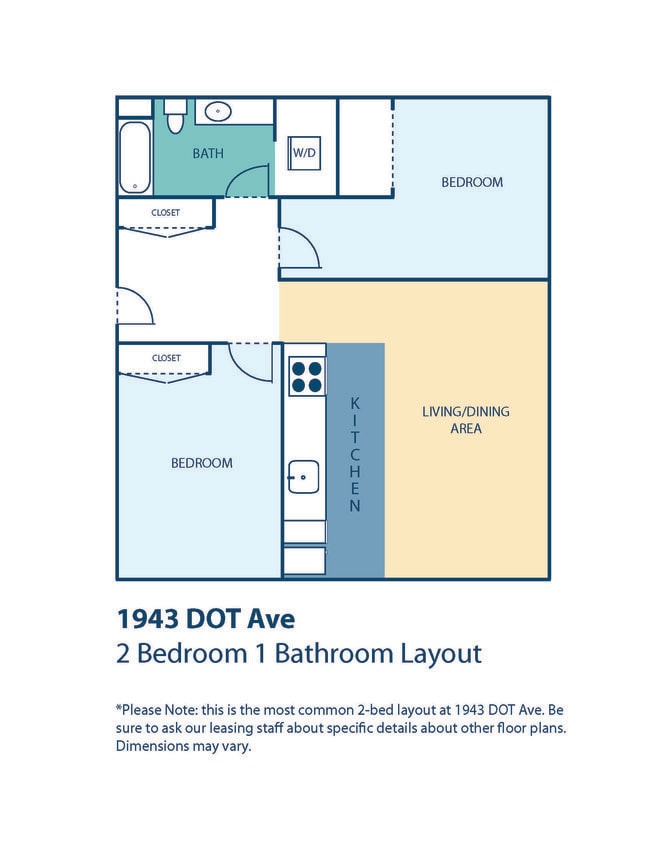Floor Plan - Two Bedroom One Bath