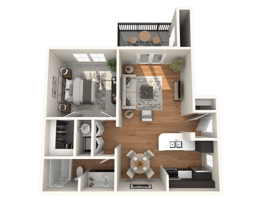 Floor Plan - A2 - 673 Sq. Ft.