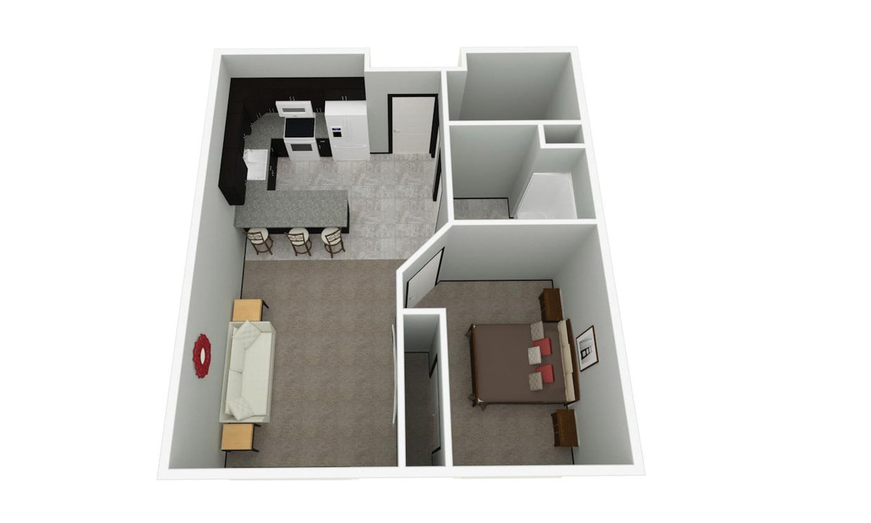 Floor Plan - 1BD/1BA
