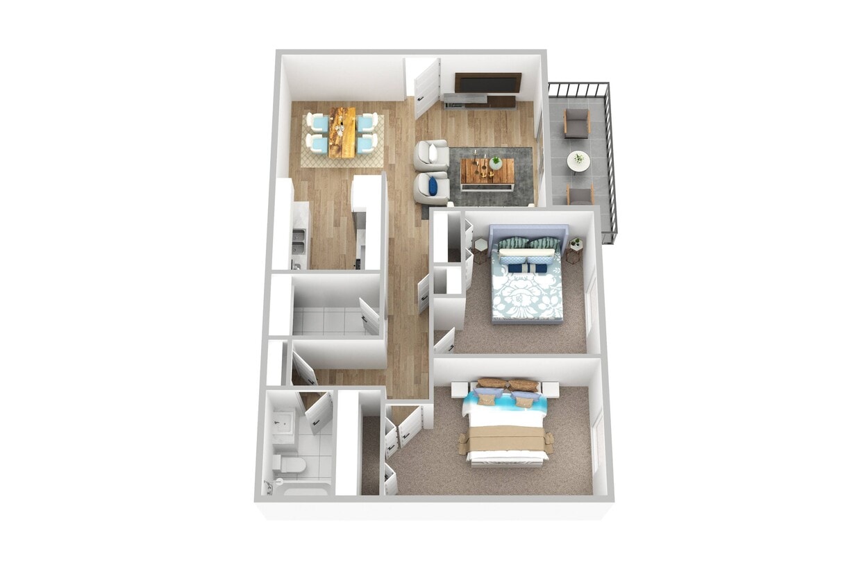 Floor Plan - 2 Bed 1 Bath 