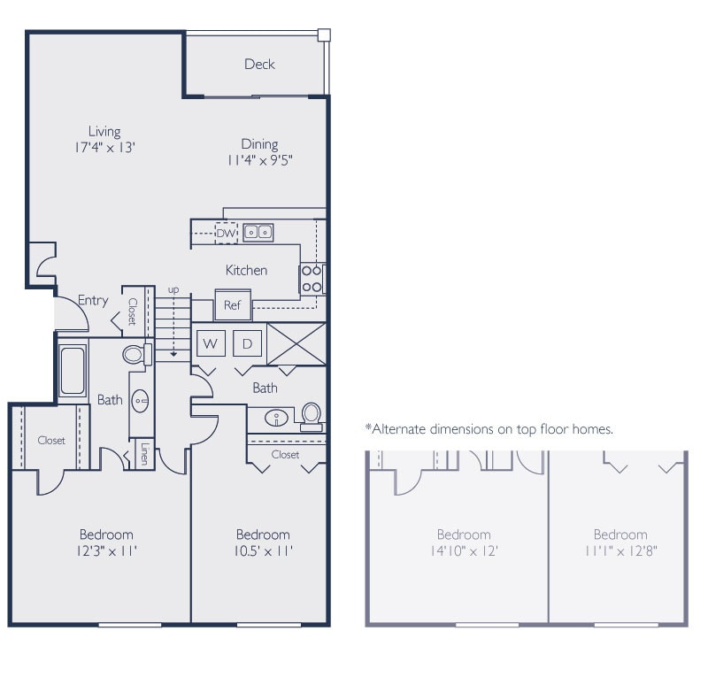 Two Bedroom Two Bath (1096 SF) - Two Bedroom Two Bath (1096 SF)