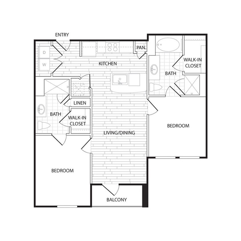 Floor Plan - B2A - Two Bedroom