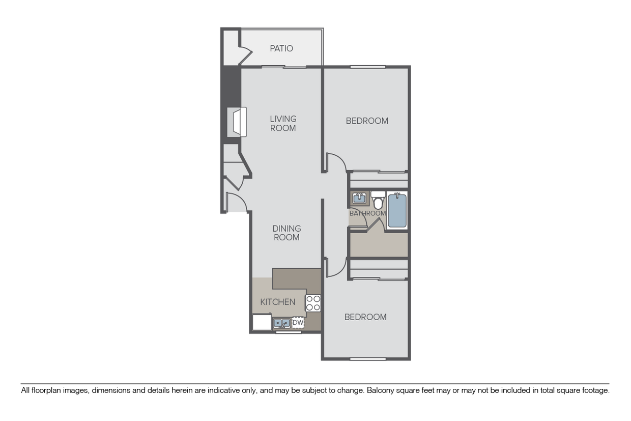 Plan 21B (2 Bed, 1 Bath) - Plan 21B (2 Bed, 1 Bath)