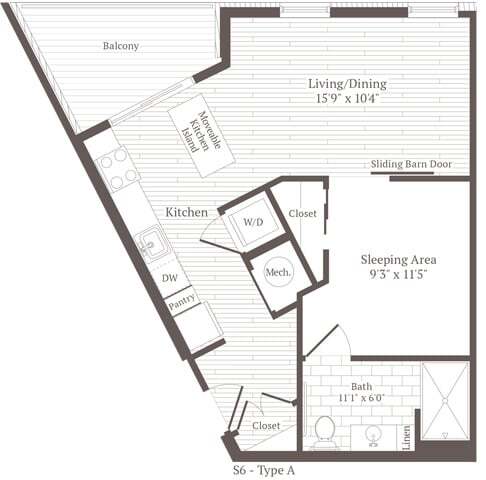 Floor Plan - Studio w-nook