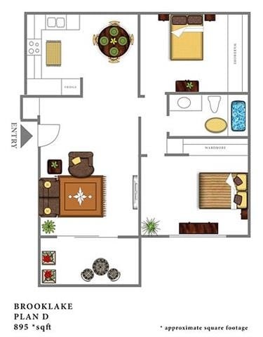 Floor Plan - 2BR/1BA