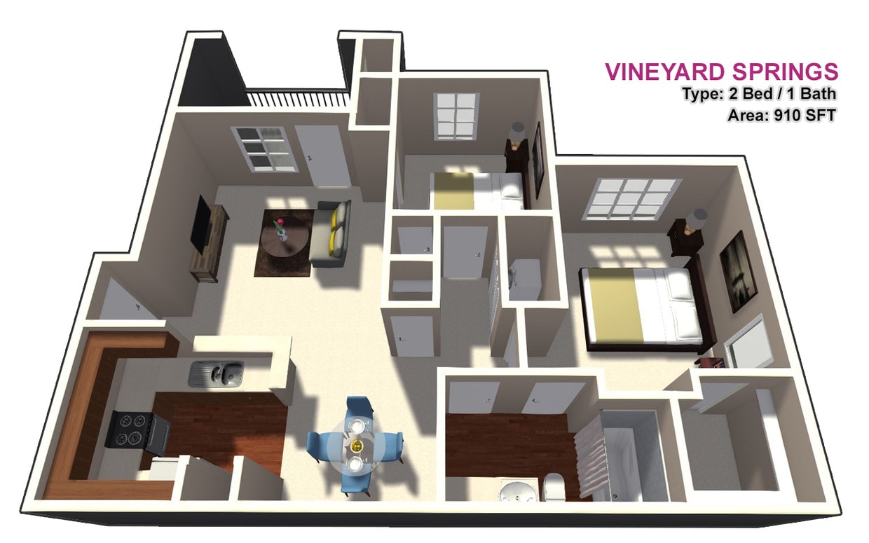 2 BED / 1 BATH - 2 BED / 1 BATH