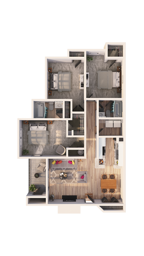 Ridge at Roper Mountain - C2AU1 Floor Plan - C2A