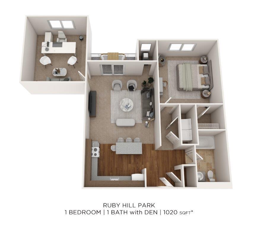 Floor Plan - One Bedroom w/ Den