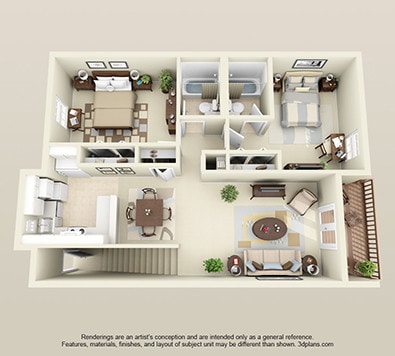 Floor Plan - Classic Style Two Bedroom Upstairs